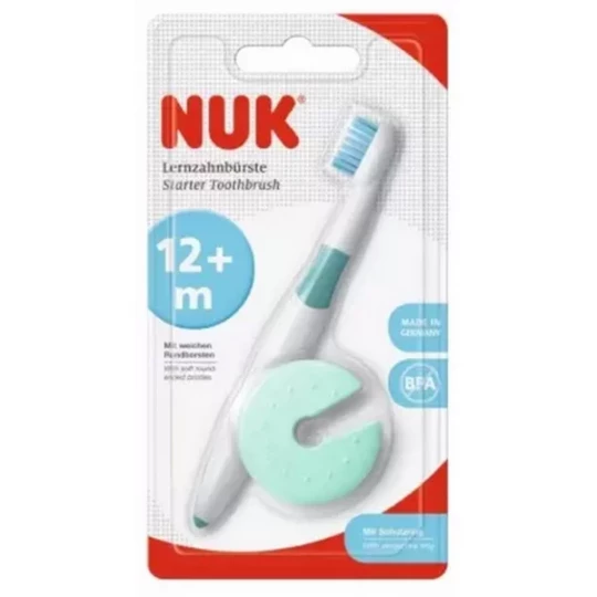 NUK Brosse à Dents Educative 12 mois et plus + 1 bague de sécurité