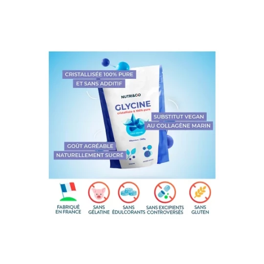 Nutri&Co Glycine Crystallisée 100% Pure Gout Neutre 300 g - image 3
