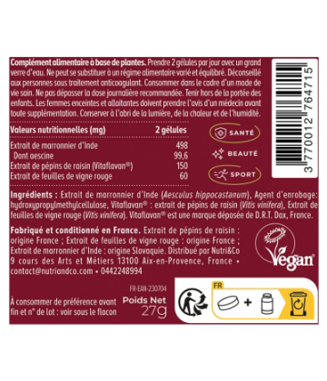 Nutri&Co Jambes Légeres Gélules x 60