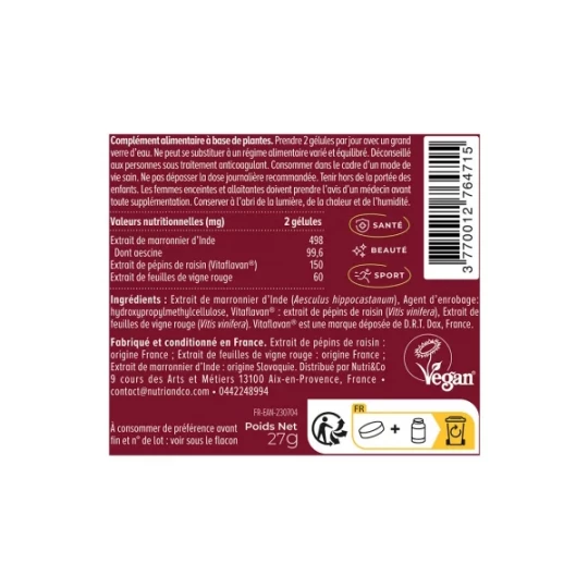 Nutri&Co Jambes Légeres Gélules x 60 - image 2