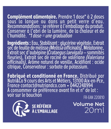 Nutri&Co Mélatonine 20 ml
