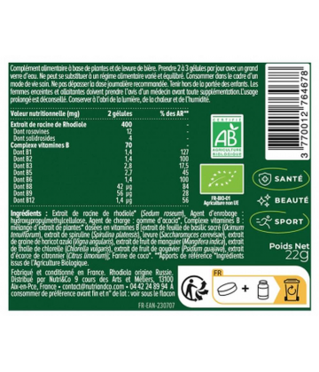 Nutri&Co Rhodiola Bio Gélules x 60