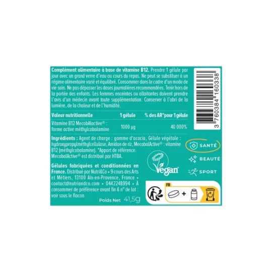 Nutri&Co Vitamine B12 Gélules x 120 - image 2