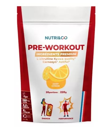 Nutri&Co Pre-Workout Gout Citron 220 g