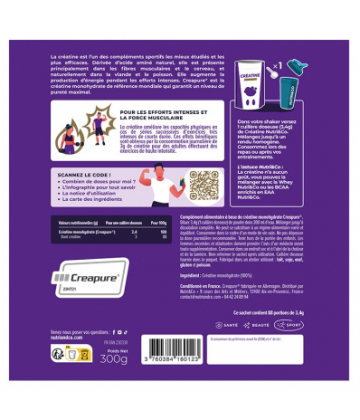 Nutri&Co Créatine Monohydrate Creapure 300 g