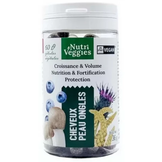Nutriveggies Cheveux Peau Ongles Gélules x 60
