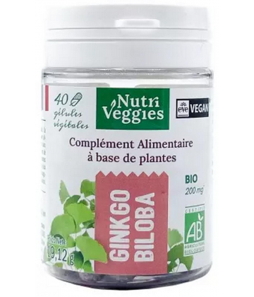 Nutriveggies Ginkgo Biloba Bio Gélules x 40