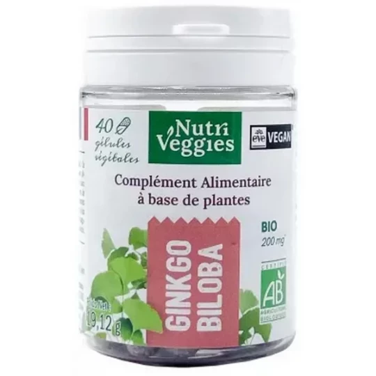 Nutriveggies Ginkgo Biloba Bio Gélules x 40