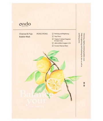 Ondo Beauty 36.5 Charcoal & Yuja Bubble Mask 25 g