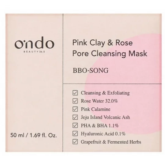 Ondo Beauty 36.5 Pink Clay & Rose Pore Cleansing Mask 50 ml - image 5