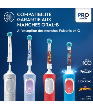 Oral'B Pro Kids 3+ Disney 3 Ans et + 4 Tetes de Rechange - Modele : Roi Lion