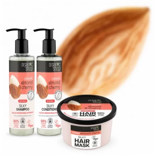 Organic Shop Après-Shampoing Naturel Protection et Intensité Couleur Amande et Cerise 280 ml - image 2
