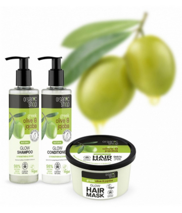 Organic Shop Shampoing Naturel Fortifiant et Brillance Olive et Jojoba 280 ml