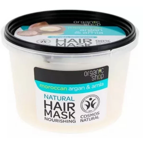 Organic Shop Masque Capillaire Naturel Nourrissant Argan et Amla 250 ml