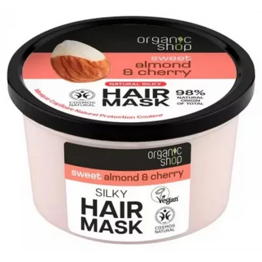 Organic Shop Masque Capillaire Naturel Protection Couleur Amande et Cerise 250 ml