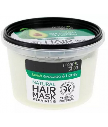 Organic Shop Masque Capillaire Naturel Réparateur Avocat et Miel 250 ml