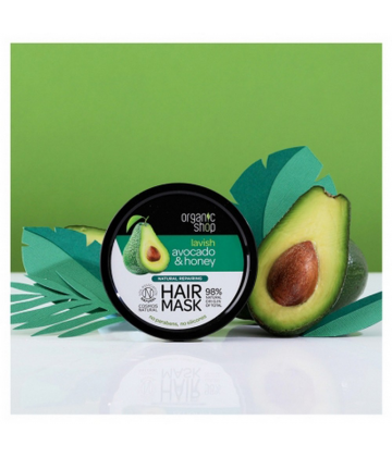 Organic Shop Masque Capillaire Naturel Réparateur Avocat et Miel 250 ml