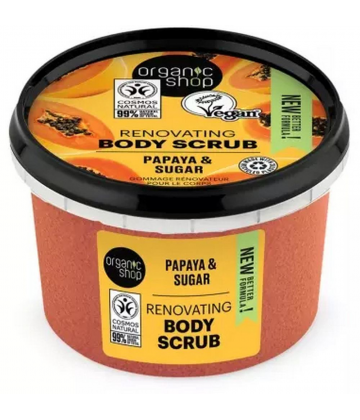 Organic Shop Body Scrub Gommage Rénovateur Corps Papaye 250 ml