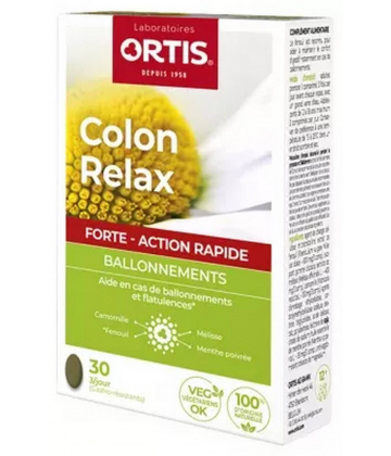 Ortis Colon Relax Forte Ballonnements Comprimés x 30