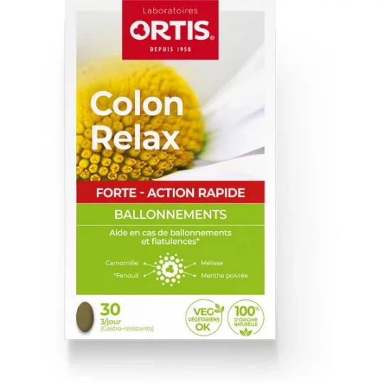 Ortis Colon Relax Forte Ballonnements Comprimés x 30
