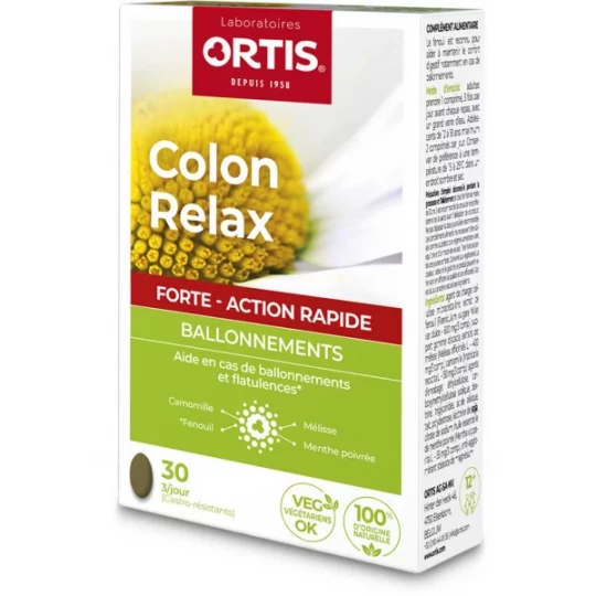 Ortis Colon Relax Forte Ballonnements Comprimés x 30 - image 6