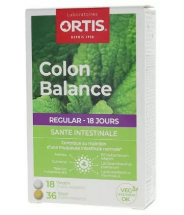 Ortis Colon Balance Regular 18 Comprimés Matin + 36 Comprimés Soir