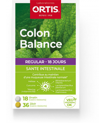 Ortis Colon Balance Regular 18 Comprimés Matin + 36 Comprimés Soir