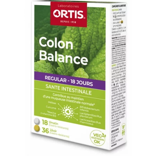 Ortis Colon Balance Regular 18 Comprimés Matin + 36 Comprimés Soir - image 6