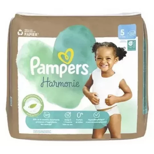 Pampers Harmonie Couches Taille 5 Emballage Recyclé (11-16 kg) x 31