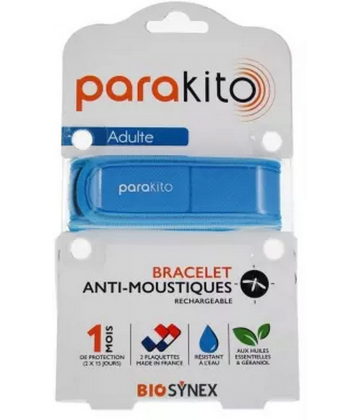 Para'Kito Bracelet Anti-Moustiques Rechargeable Adulte - Modele : Good Vibes Vert