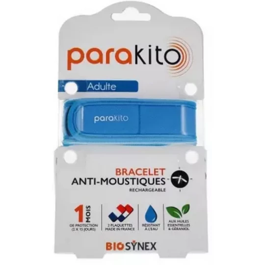 Para'Kito Bracelet Anti-Moustiques Rechargeable Adulte - Modele : Good Vibes Vert