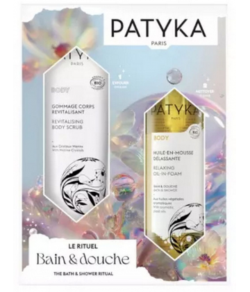PATYKA Body Gommage Corps Revitalisant Bio 150 ml + Huile-En-Mousse Délassante Bio 200 ml offerte