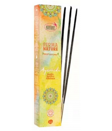 Perma Nature Bâtonnets d'Encens Ayurveda Basilic 15 g