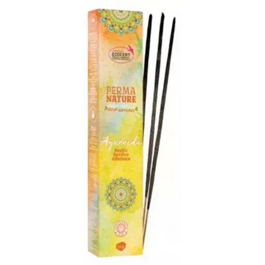 Perma Nature Bâtonnets d'Encens Ayurveda Basilic 15 g