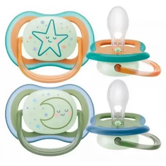 Avent Ultra Air Nighttime Sucettes Orthodontiques 18 Mois et + x 2