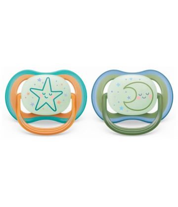 Avent Ultra Air Nighttime Sucettes Orthodontiques 18 Mois et + x 2