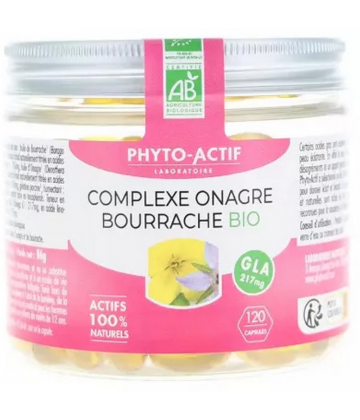 Phyto-Actif Complexe Onagre Bourrache Bio Capsules x 120