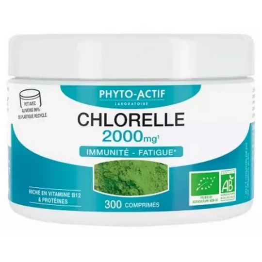 Phyto-Actif Chlorelle 2000 mg Immunité & Fatigue Bio Comprimés x 300