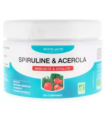 Phyto-Actif Spiruline Acerola Immunité & Vitalité Bio Comprimés x 300