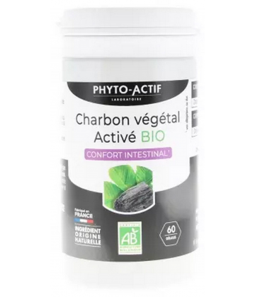 Phyto-Actif Charbon Végétal Activé Confort Intestinal Bio Gélules x 60