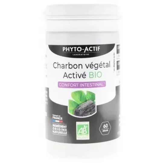 Phyto-Actif Charbon Végétal Activé Confort Intestinal Bio Gélules x 60