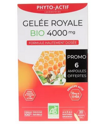Phyto-Actif Gelée Royale 4000 mg Bio Ampoules x 20