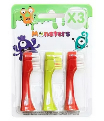 Pierre Feuille Ciseaux Tetes de Rechange pour Brosse à Dents à Pile x 3