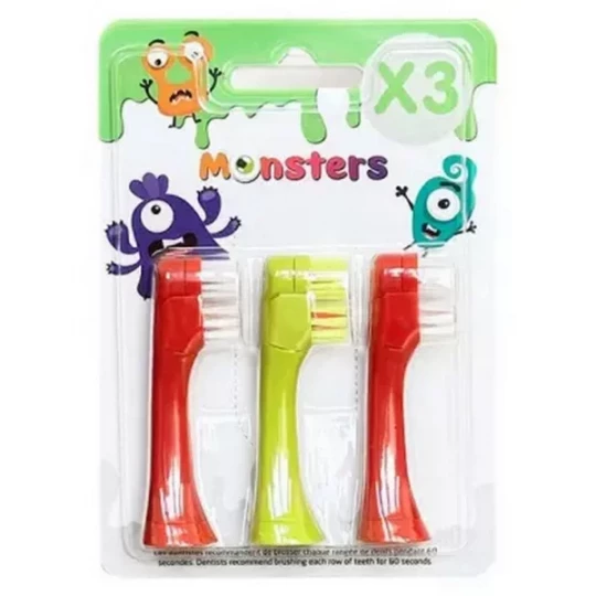 Pierre Feuille Ciseaux Tetes de Rechange pour Brosse à Dents à Pile x 3