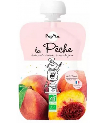 Popote Gourde La Peche Compote des 4/6 Mois Bio 120 g