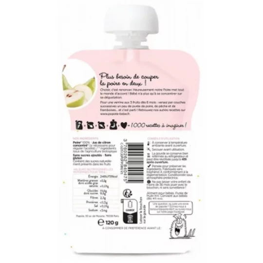 Popote Gourde La Poire Compote des 4/6 Mois Bio 120 g - image 2