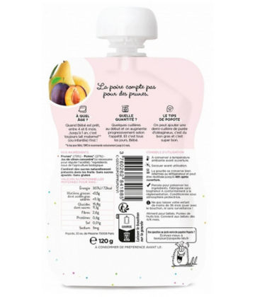 Popote Gourde Les Mures & La Banane Compote des 4/6 Mois Bio 120 g