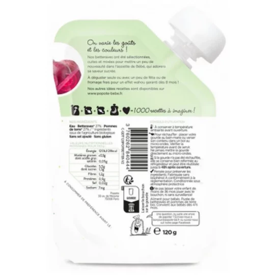 Popote Gourde La Betterave Purée des 4/6 Mois Bio 120 g - image 2