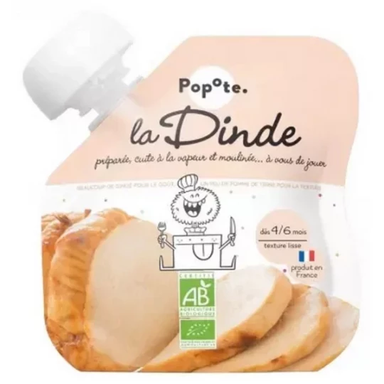Popote Gourde La Dinde Purée des 4/6 Mois Bio 60 g