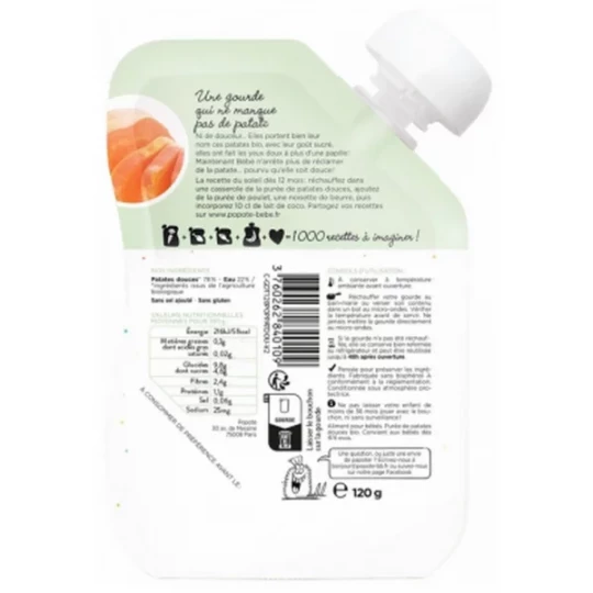 Popote Gourde La Patate Douce Purée des 4/6 Mois Bio 120 g - image 2